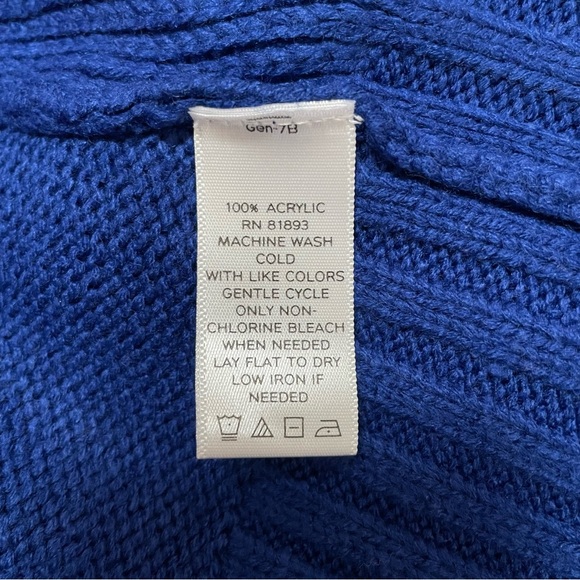 Cozy Denim&Co Royal Blue Knit Collared Cardigan Sweater A217262 Grannycore - Picture 6 of 11